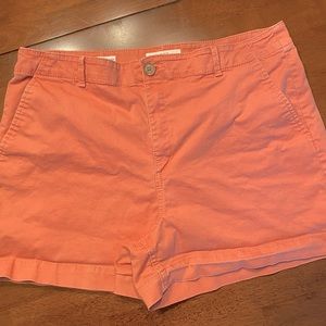 Peach/Coral LOFT "The Washed Twill Short" SZ 14, EUC